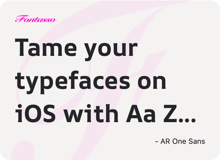 AR One Sans specimen
