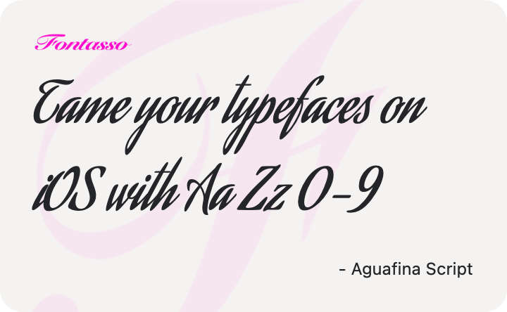Aguafina Script specimen