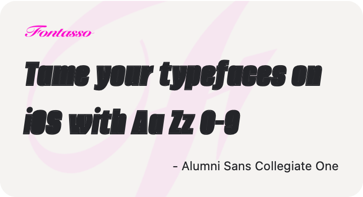 Alumni Sans Collegiate One specimen