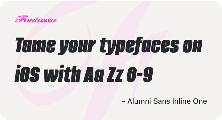 Alumni Sans Inline One specimen