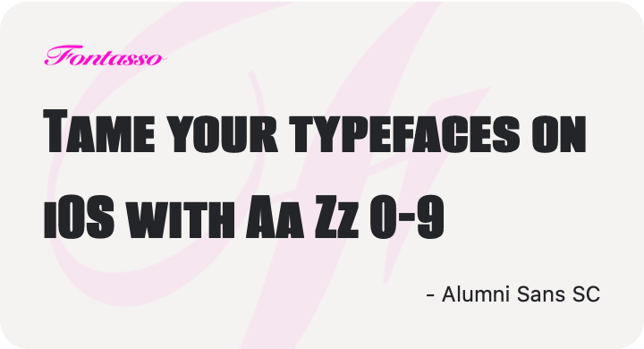 Alumni Sans SC specimen