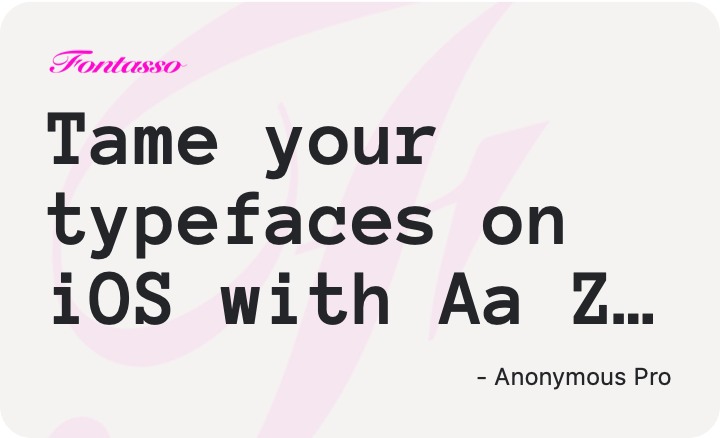 Anonymous Pro specimen