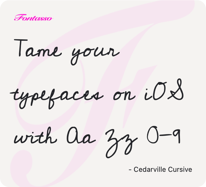 Cedarville Cursive specimen