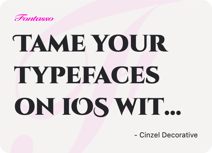 Cinzel Decorative specimen