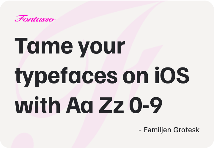 Familjen Grotesk specimen