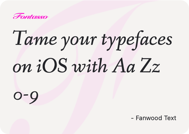 Fanwood Text specimen