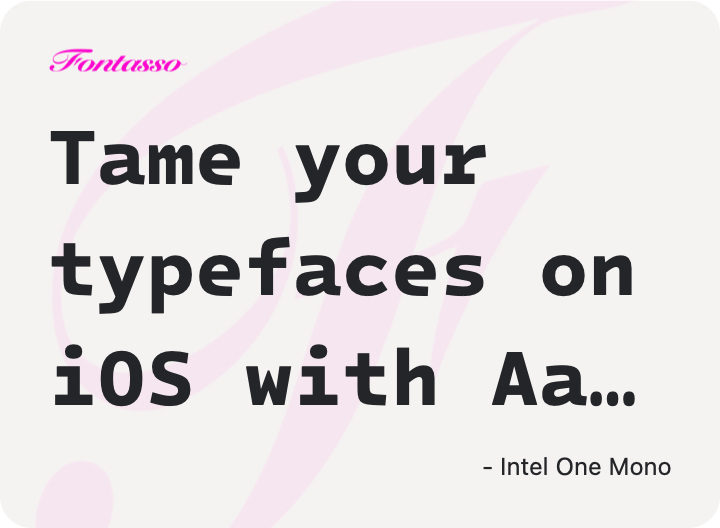 Intel One Mono specimen