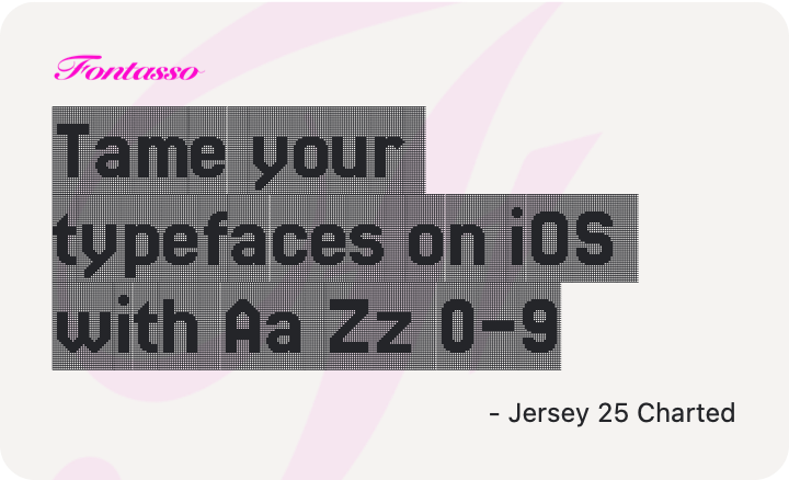 Jersey 25 Charted specimen