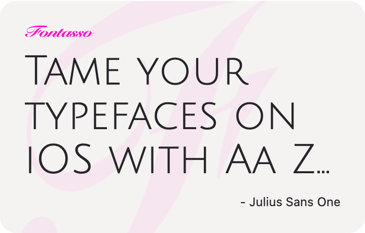 Julius Sans One specimen
