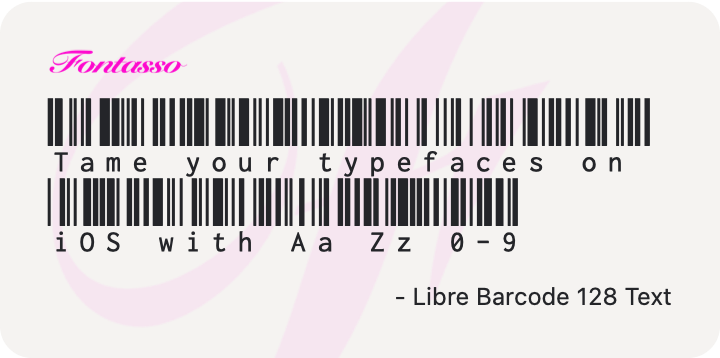 Libre Barcode 128 Text specimen
