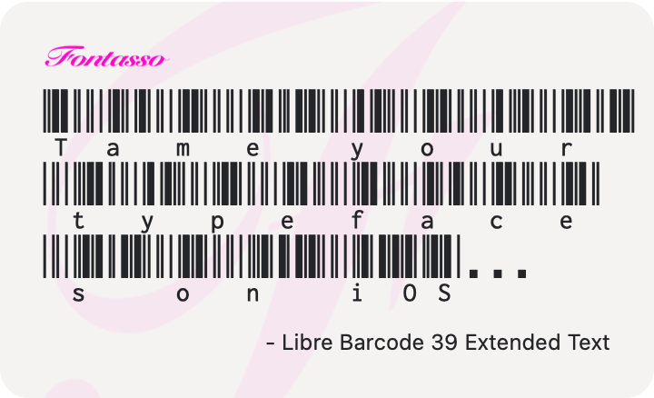 Libre Barcode 39 Extended Text specimen