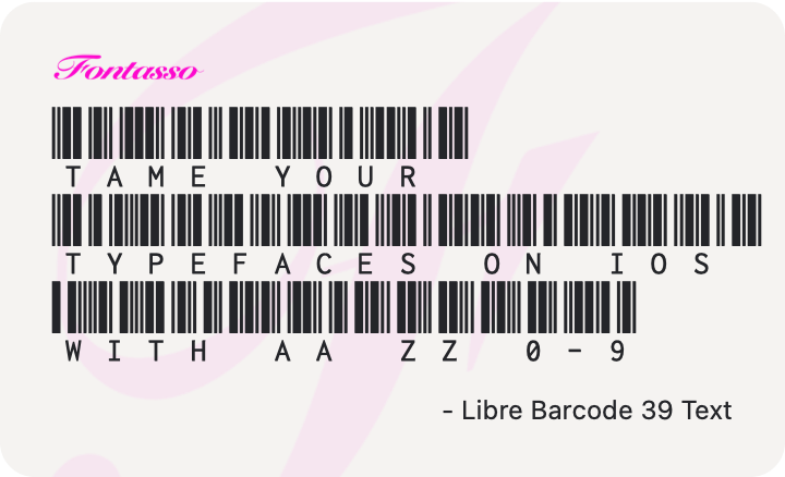 Libre Barcode 39 Text specimen