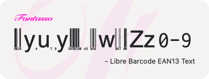 Libre Barcode EAN13 Text specimen