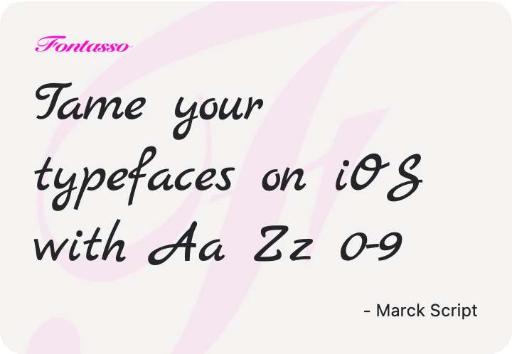 Marck Script specimen