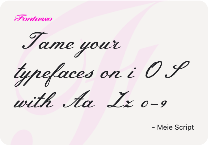 Meie Script specimen