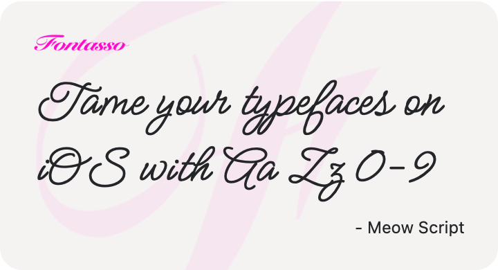 Meow Script specimen