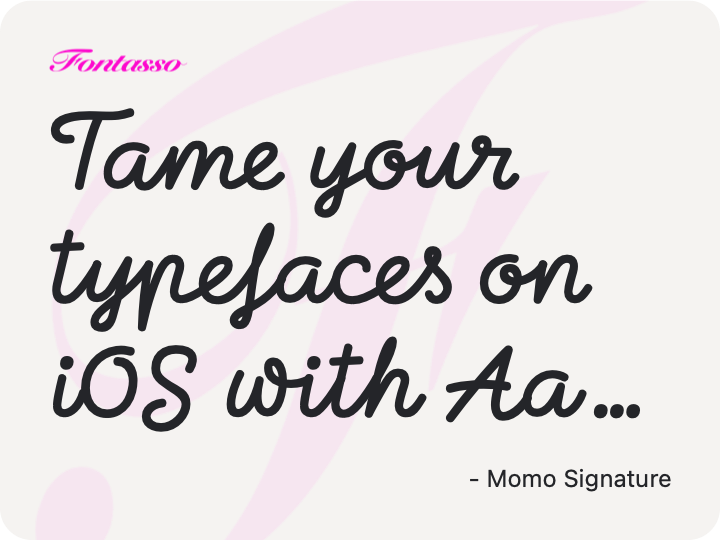 Momo Signature specimen