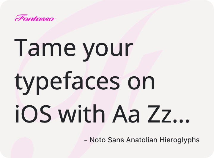 Noto Sans Anatolian Hieroglyphs specimen