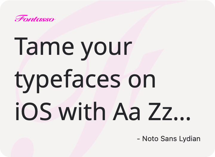 Noto Sans Lydian specimen