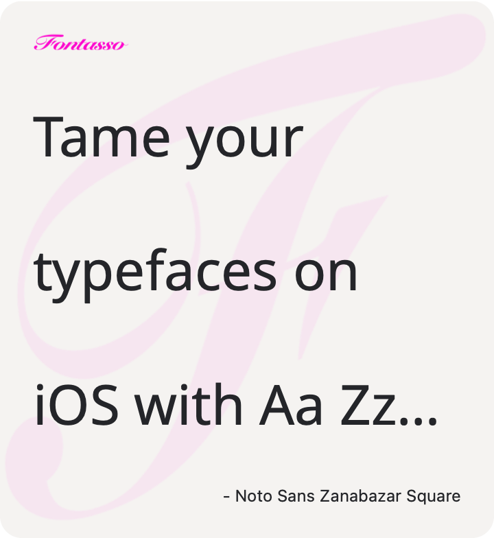 Noto Sans Zanabazar Square specimen
