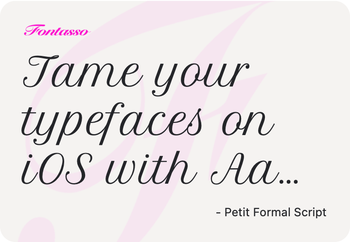 Petit Formal Script specimen