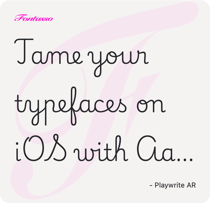 Playwrite AR specimen