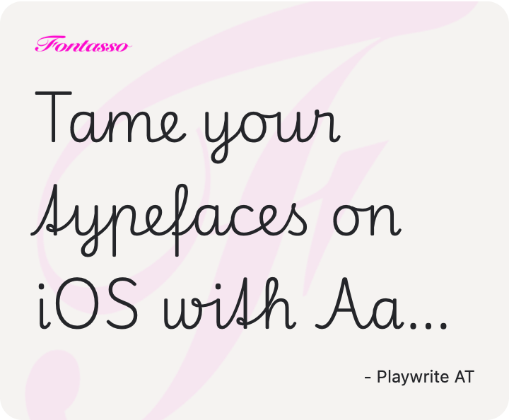 Playwrite AT specimen