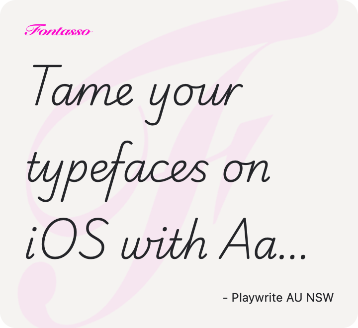 Playwrite AU NSW specimen