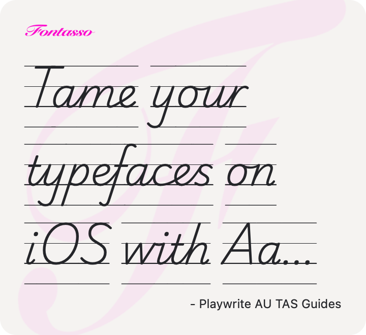 Playwrite AU TAS Guides specimen