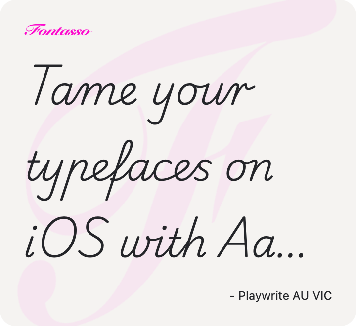 Playwrite AU VIC specimen
