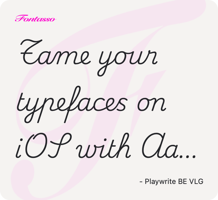 Playwrite BE VLG specimen