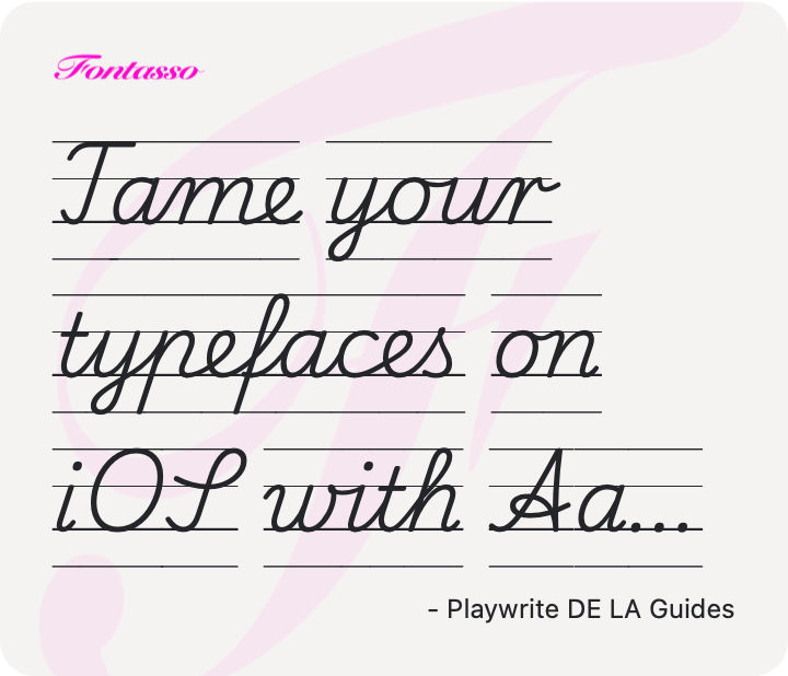 Playwrite DE LA Guides specimen