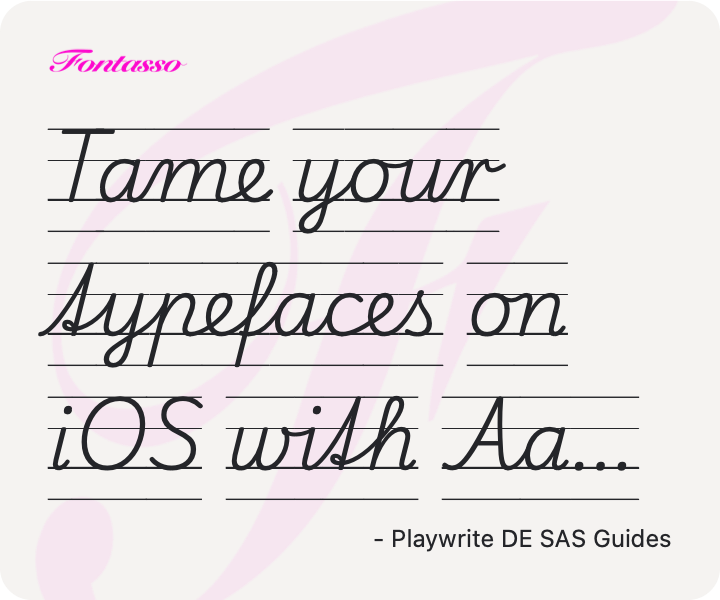 Playwrite DE SAS Guides specimen