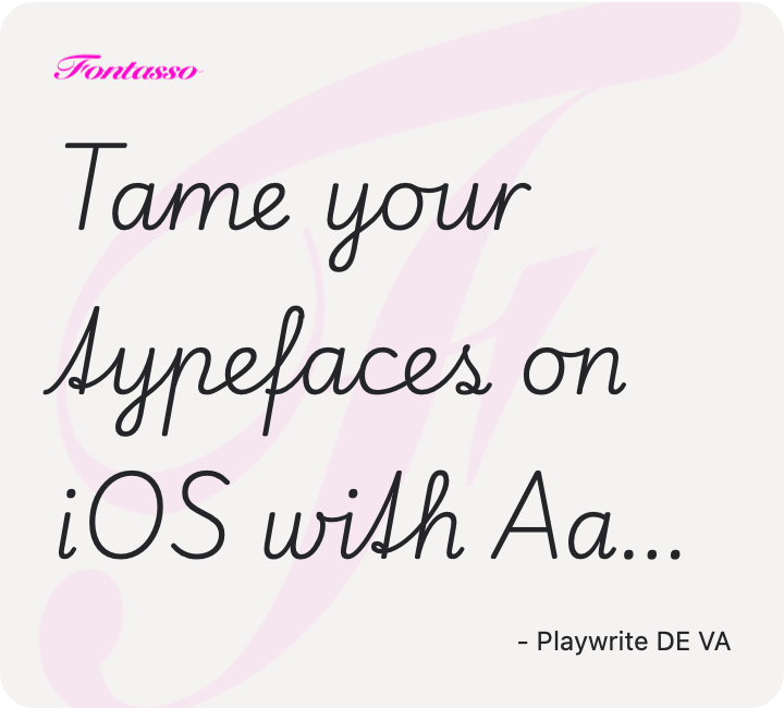 Playwrite DE VA specimen