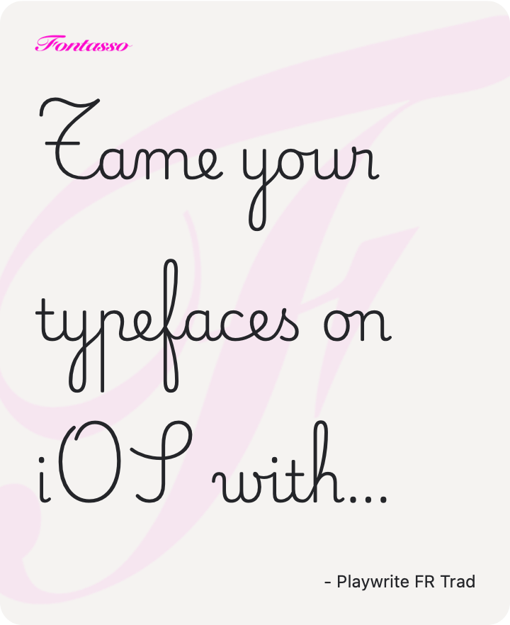 Playwrite FR Trad specimen