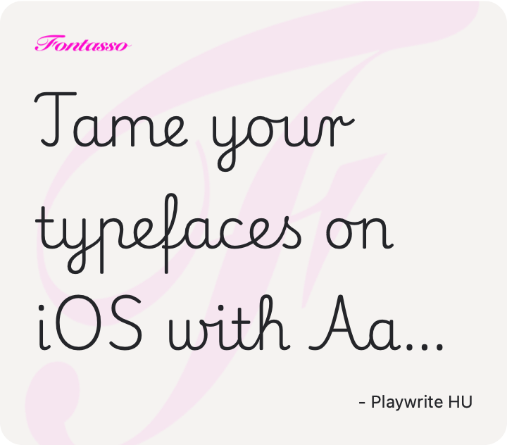 Playwrite HU specimen