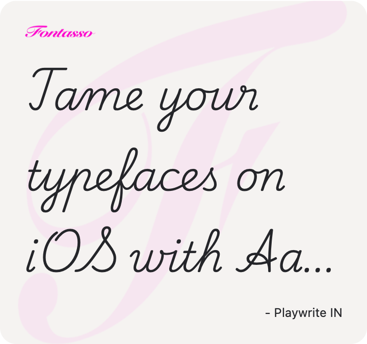 Playwrite IN specimen