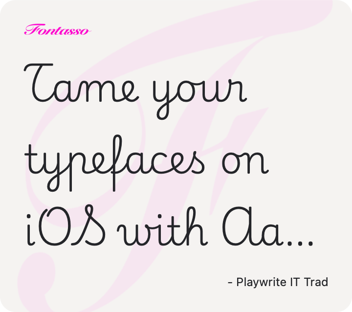 Playwrite IT Trad specimen