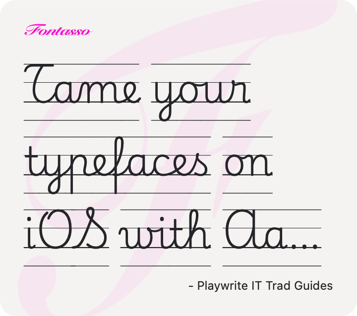 Playwrite IT Trad Guides specimen