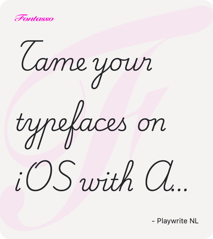 Playwrite NL specimen