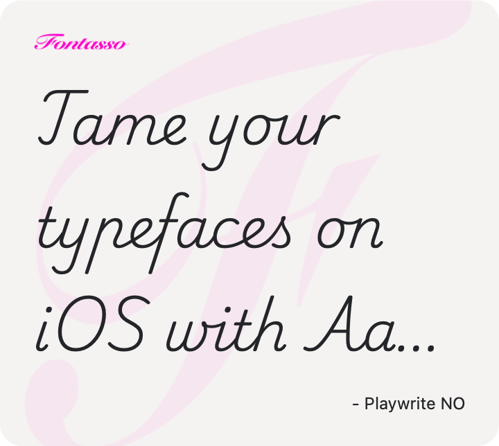 Playwrite NO specimen