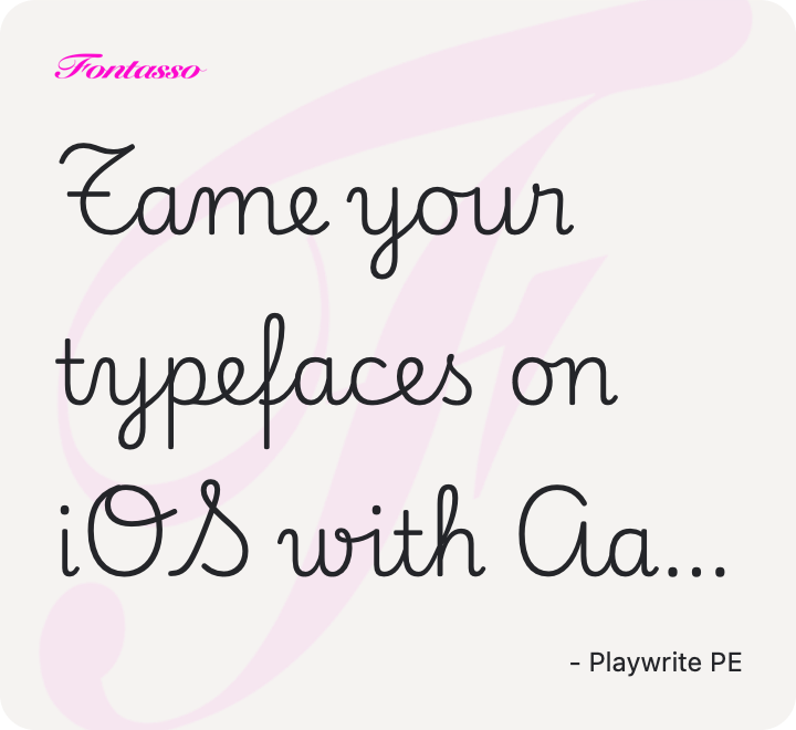 Playwrite PE specimen