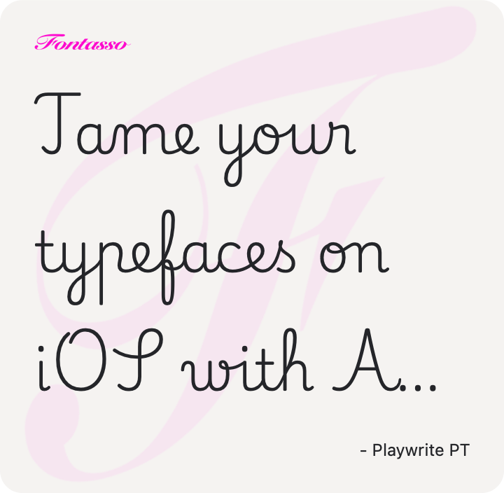 Playwrite PT specimen