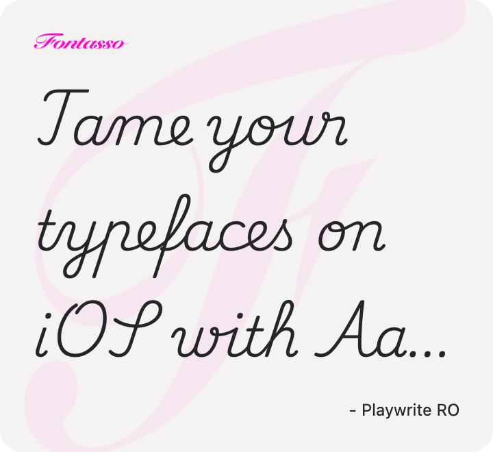 Playwrite RO specimen