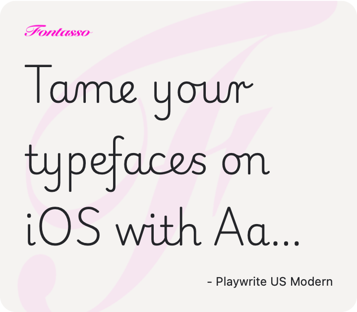 Playwrite US Modern specimen