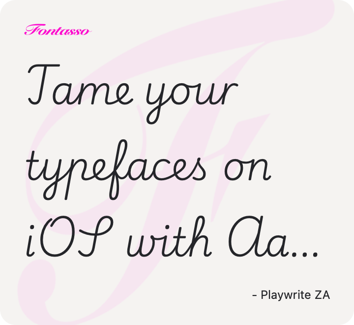 Playwrite ZA specimen