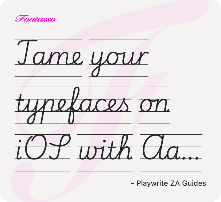 Playwrite ZA Guides specimen