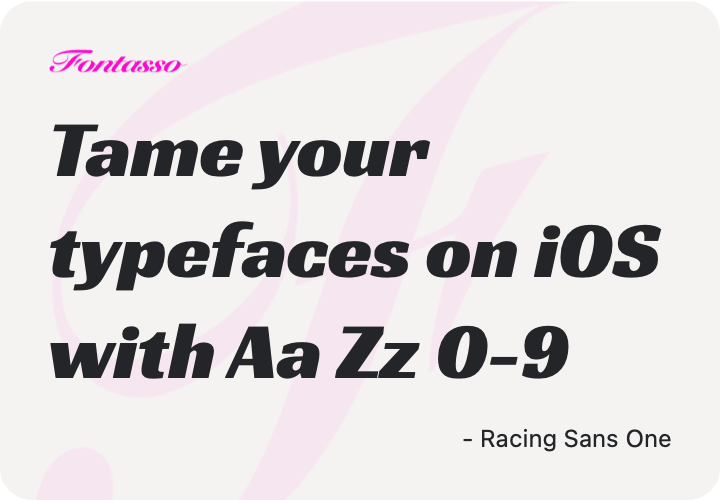 Racing Sans One specimen