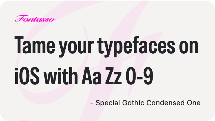 Special Gothic Condensed One specimen