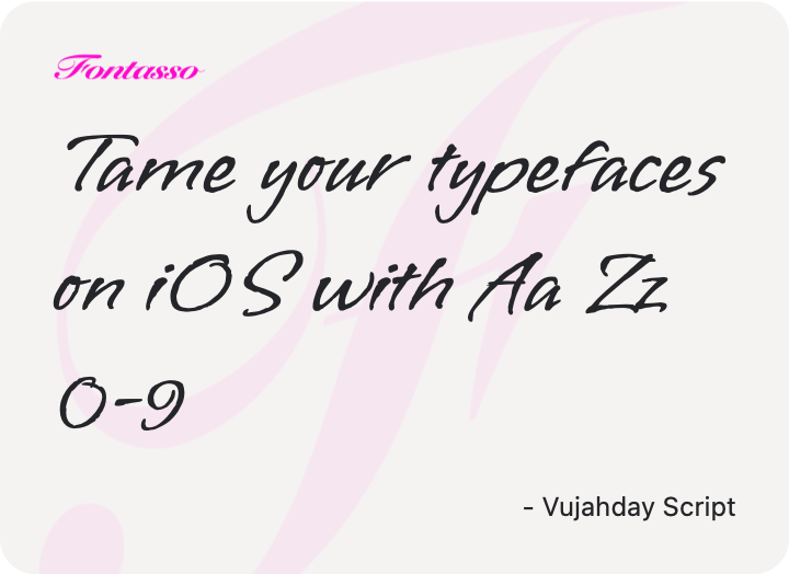 Vujahday Script specimen